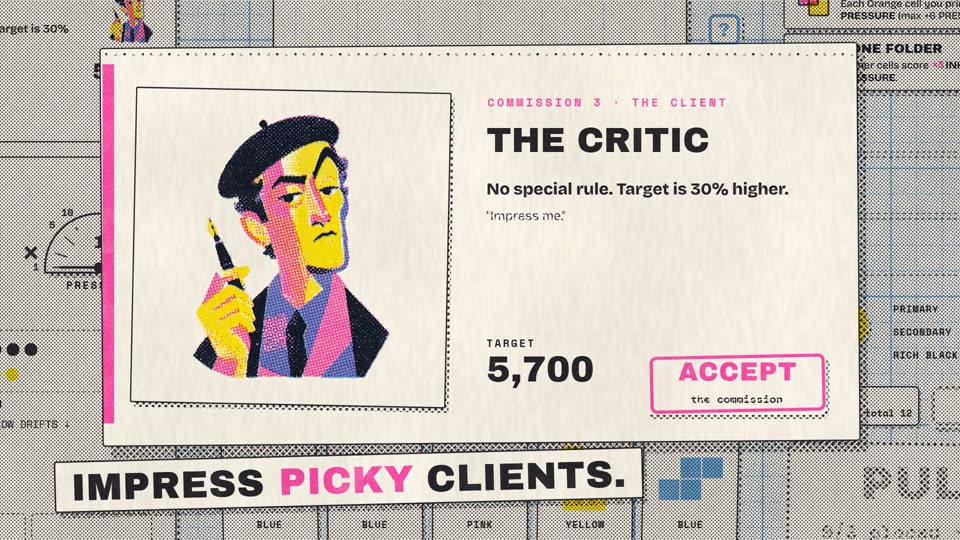 The Critic, one of the clients, with their brief