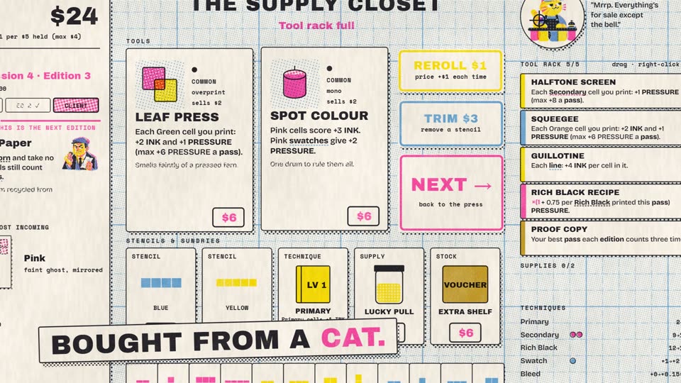 The Supply Closet shop, run by a cat